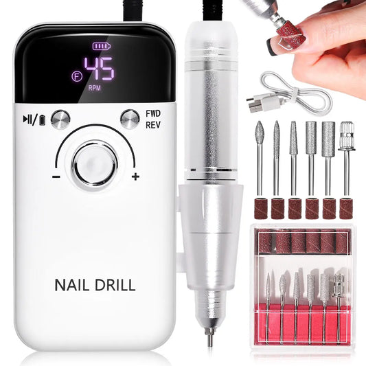 45000 RPM Rechargeable Nail Drill – Electric Manicure Machine