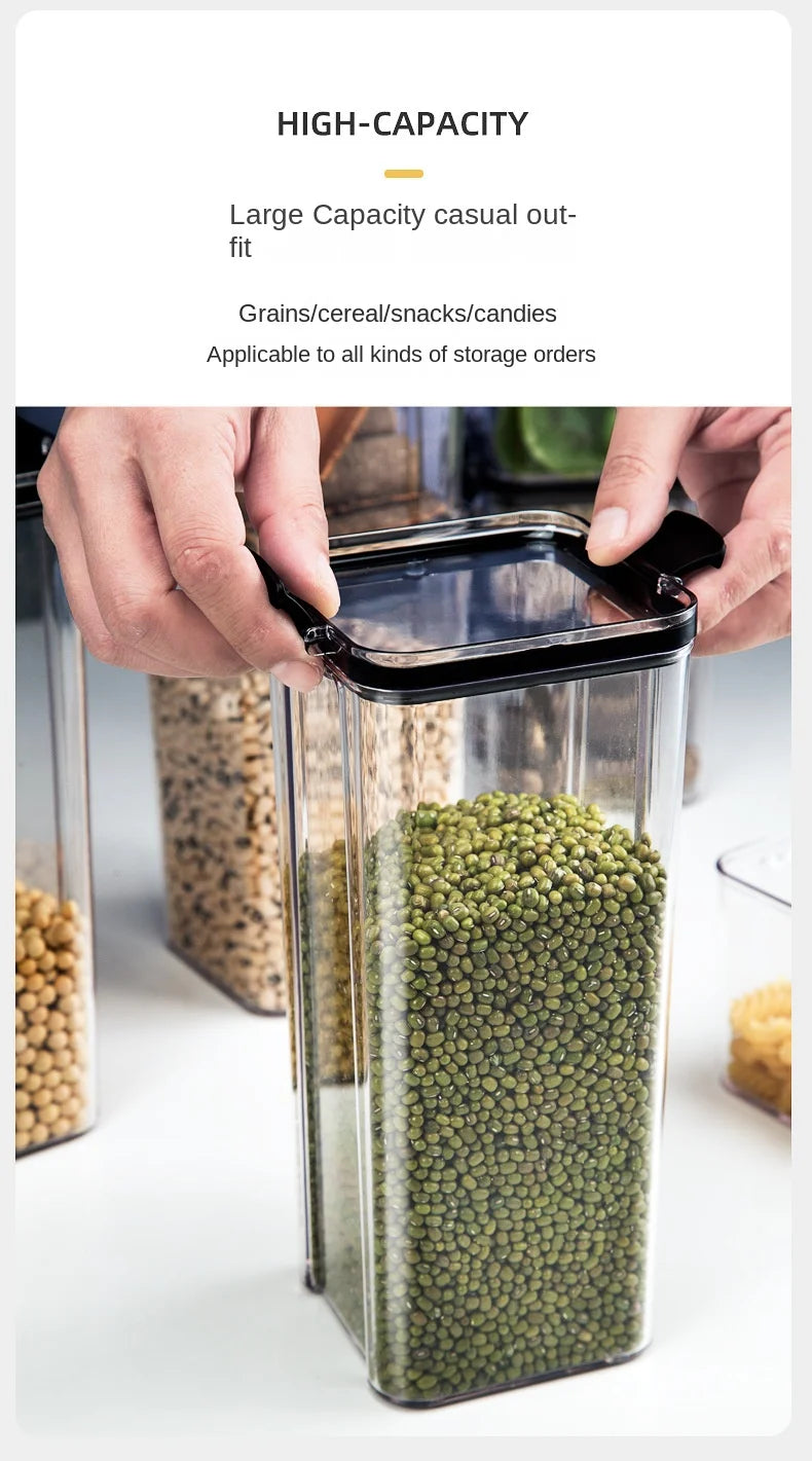 Sealed Kitchen Grain Storage Jars – Moisture-Proof Transparent Food Containers (460–1800ml)