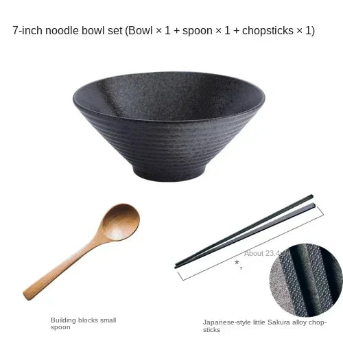 Japanese-Style Ceramic Ramen Bowl – Large Porcelain Soup, Rice & Noodle Bowl