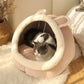 Deep Sleep Cat Bed – Foldable Cartoon Pet Cave Bed with Removable Cushion