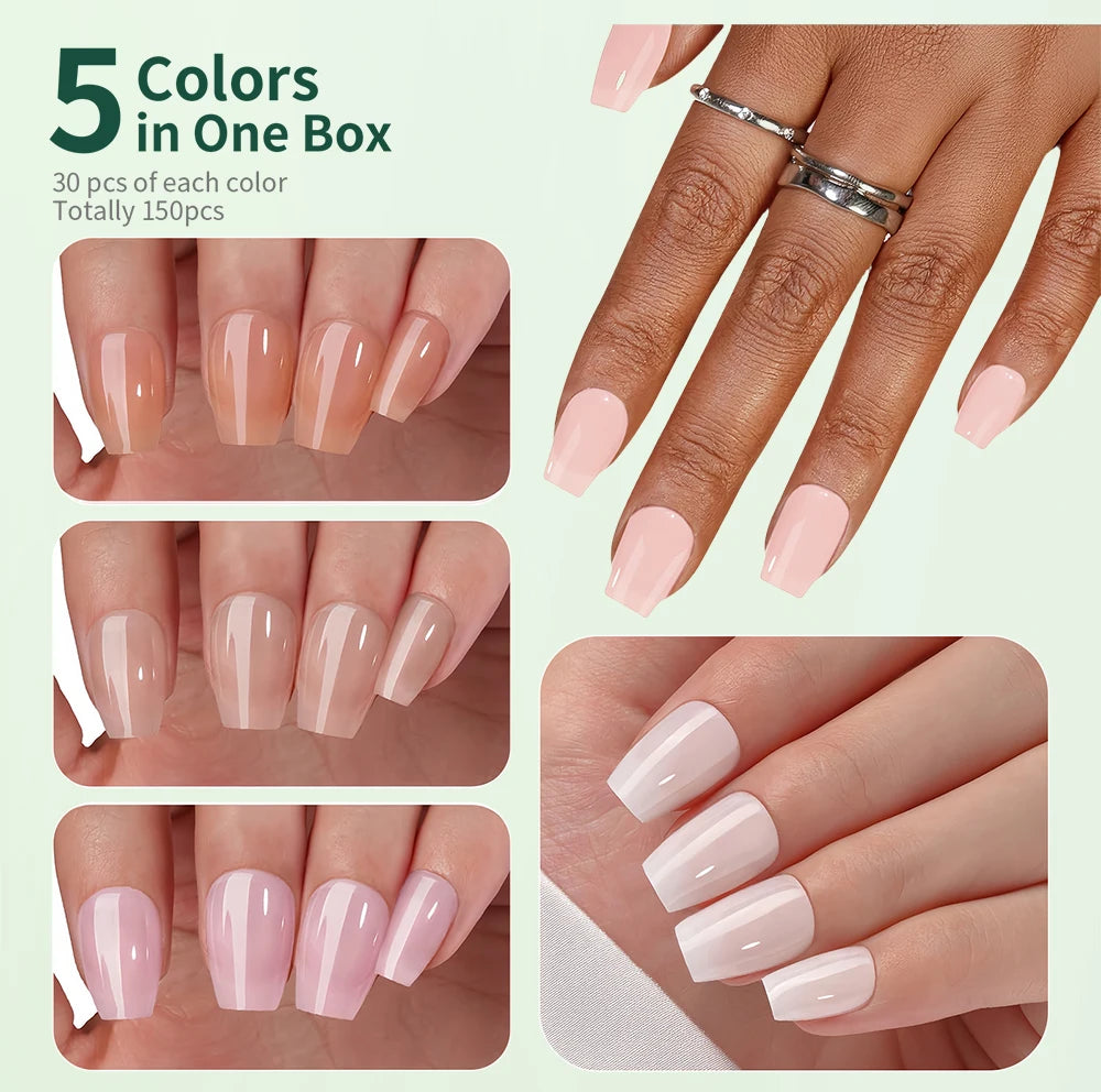 Nailpop 3-in-1 Nude Natural Nail Tips – 140PCS
