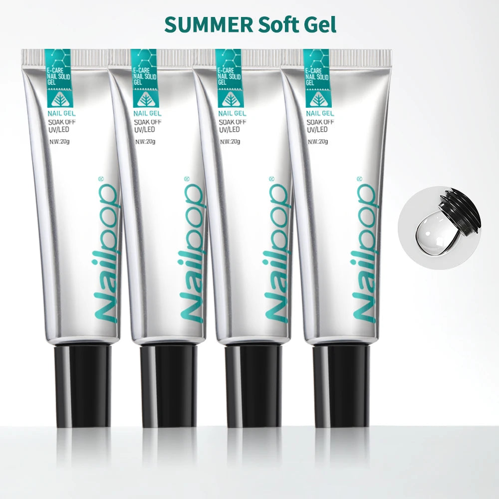 Nailpop Pro Soft Nail Tips Gel Glue 20g – UV/LED Adhesive for Fake Nails & Gel Extensions - Roomsium