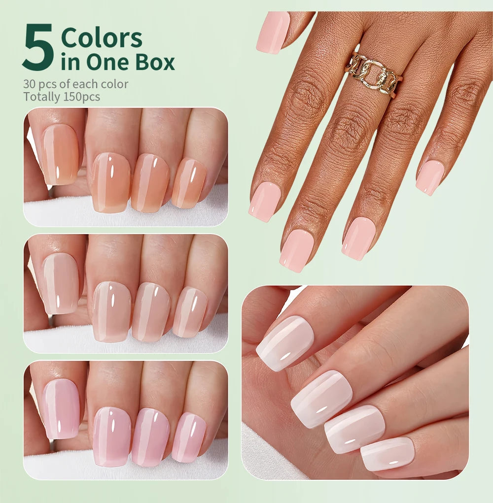Nailpop 3-in-1 Nude Natural Nail Tips – 140PCS
