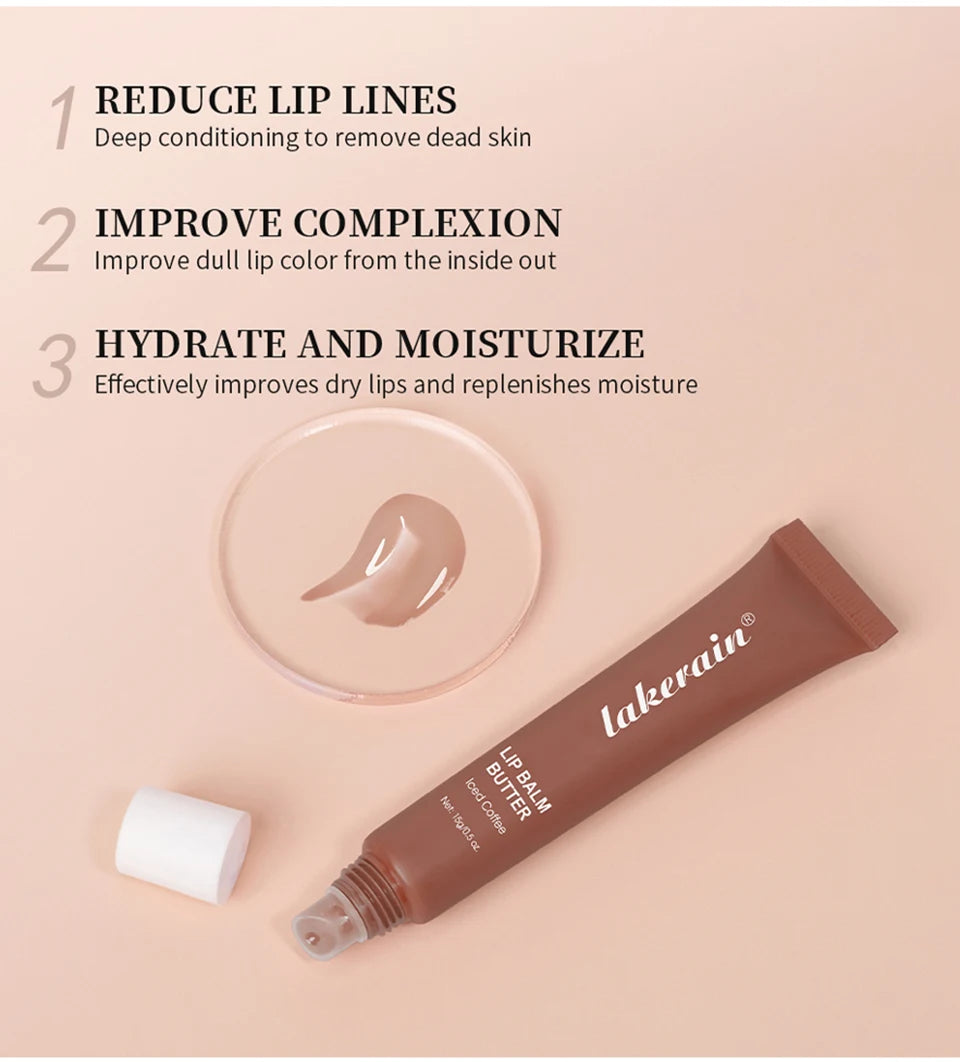 Summer Moisturizing Lip Balm Gloss – Transparent Lip Oil with Vanilla, Mint & Iced Coffee Scents - Roomsium