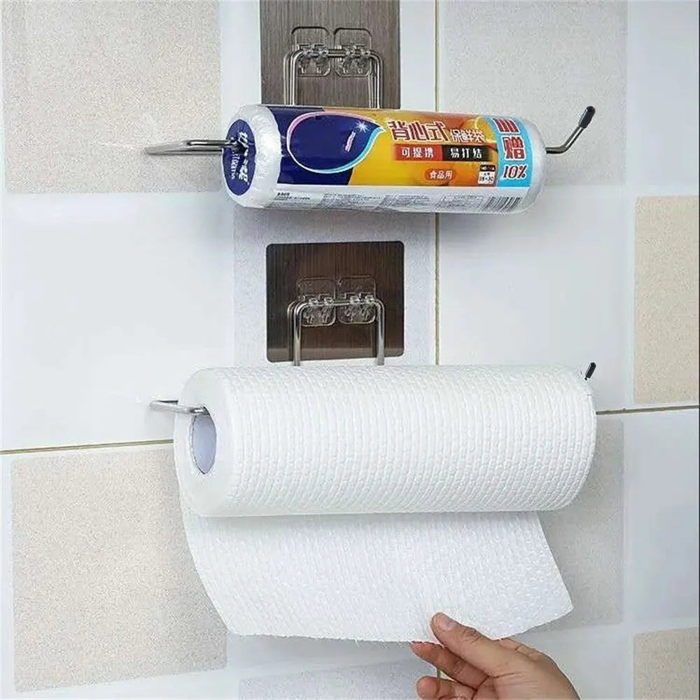 2PCS Stainless Steel Adhesive Paper Towel Holder
