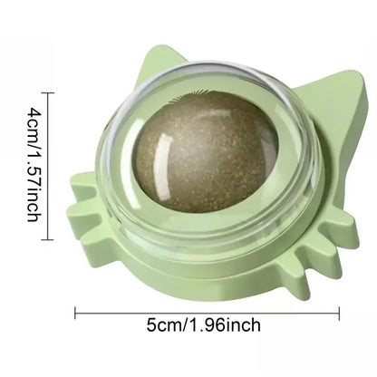 Natural Catnip Rotatable Wall Stick Toy – Sucker Mount Cat Mint Ball