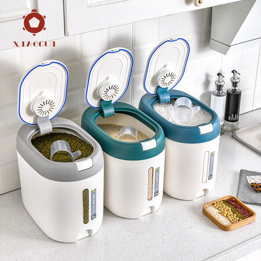 XIAOGUI Rice Dispenser 5KG / 10KG – Airtight Kitchen Grain Storage Container