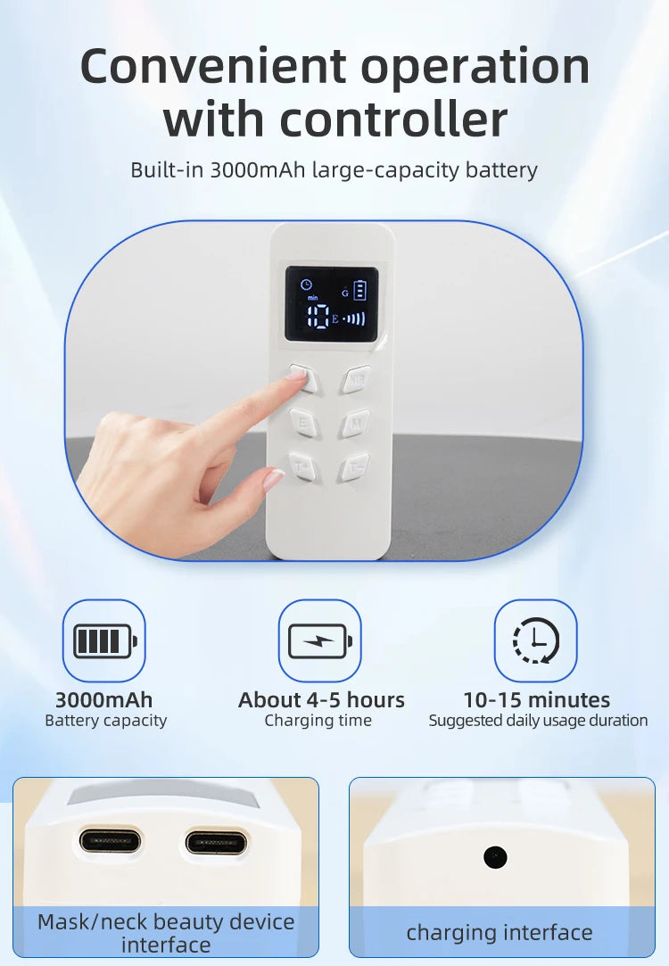 7-Color LED Face & Neck Mask with Infrared Light – Skin Rejuvenation & Anti-Aging Light Therapy