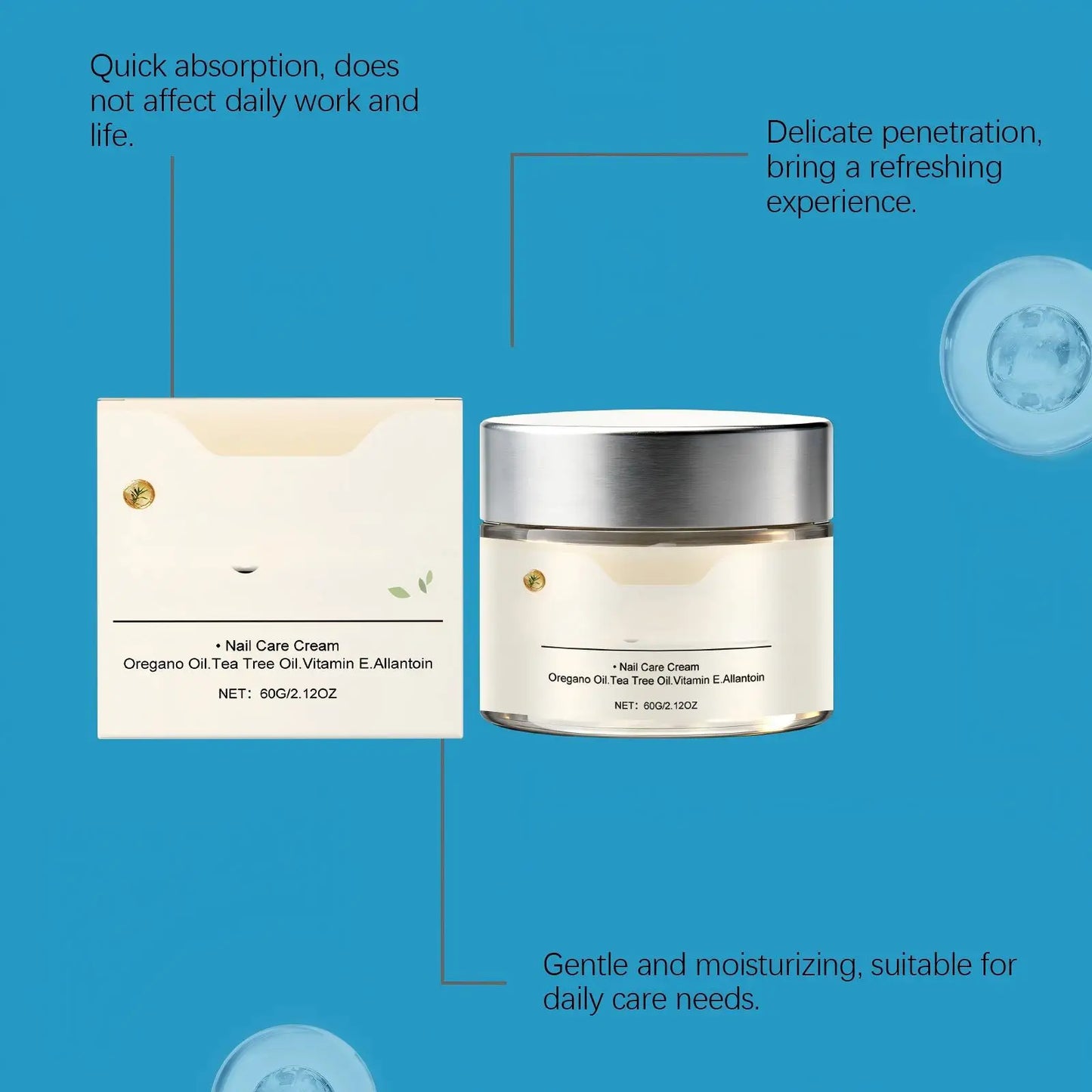 Tea Tree Nail Repair Cream – Vitamin E Nail Strengthener & Cuticle Care 60g