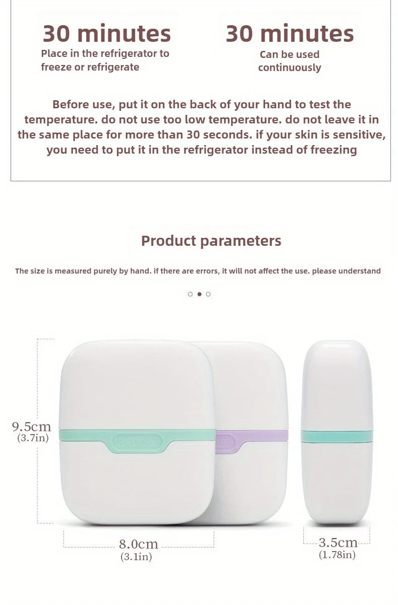 Double-Headed Ice Roller for Face & Scalp – Cooling Facial Massage Tool