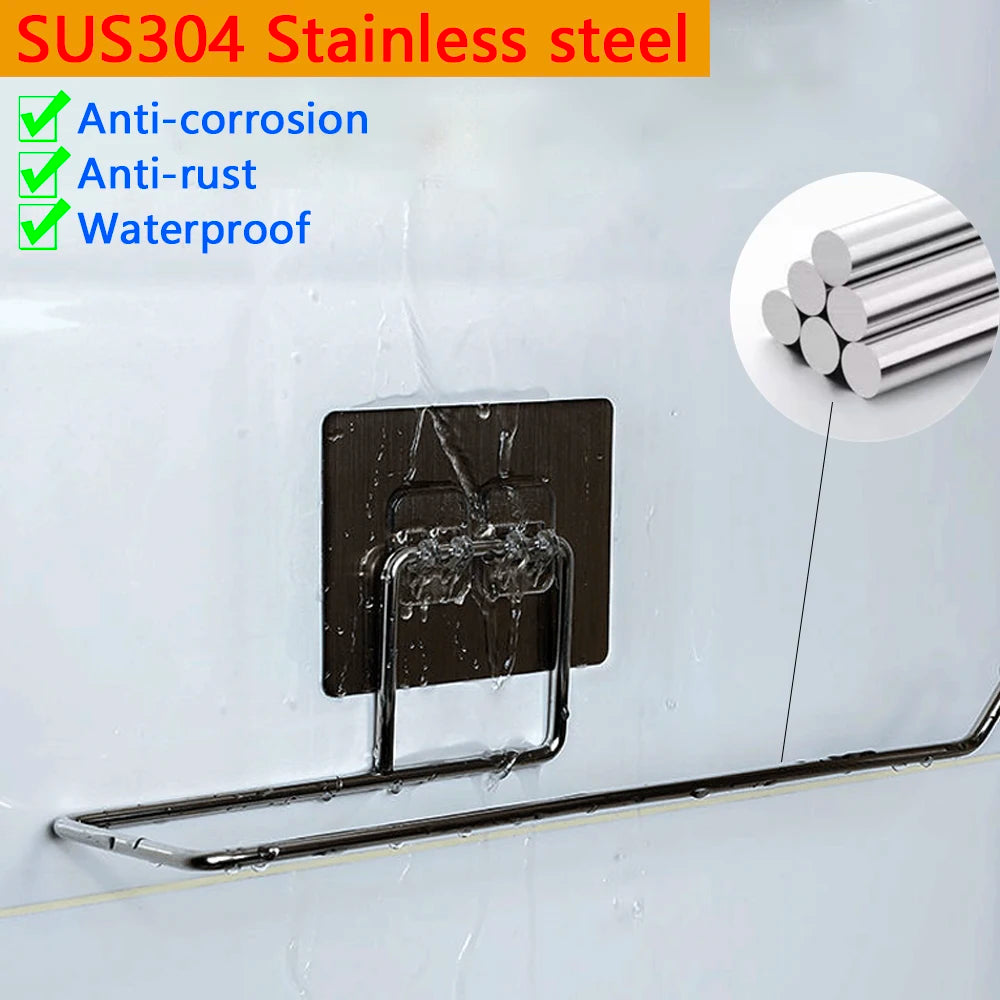 2PCS Stainless Steel Adhesive Paper Towel Holder