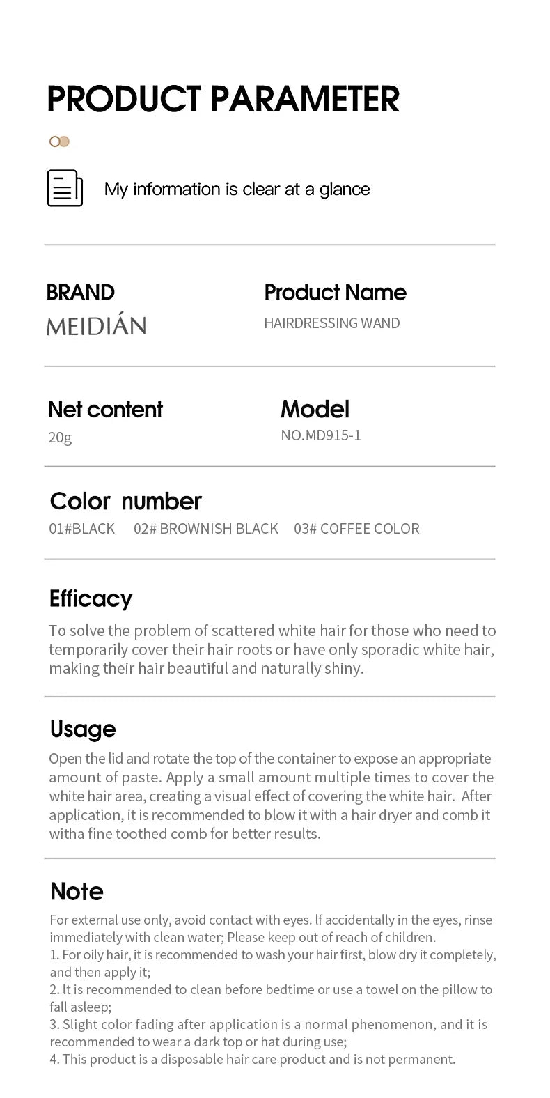 Temporary Root Touch-Up Hair Color Pen – 20g