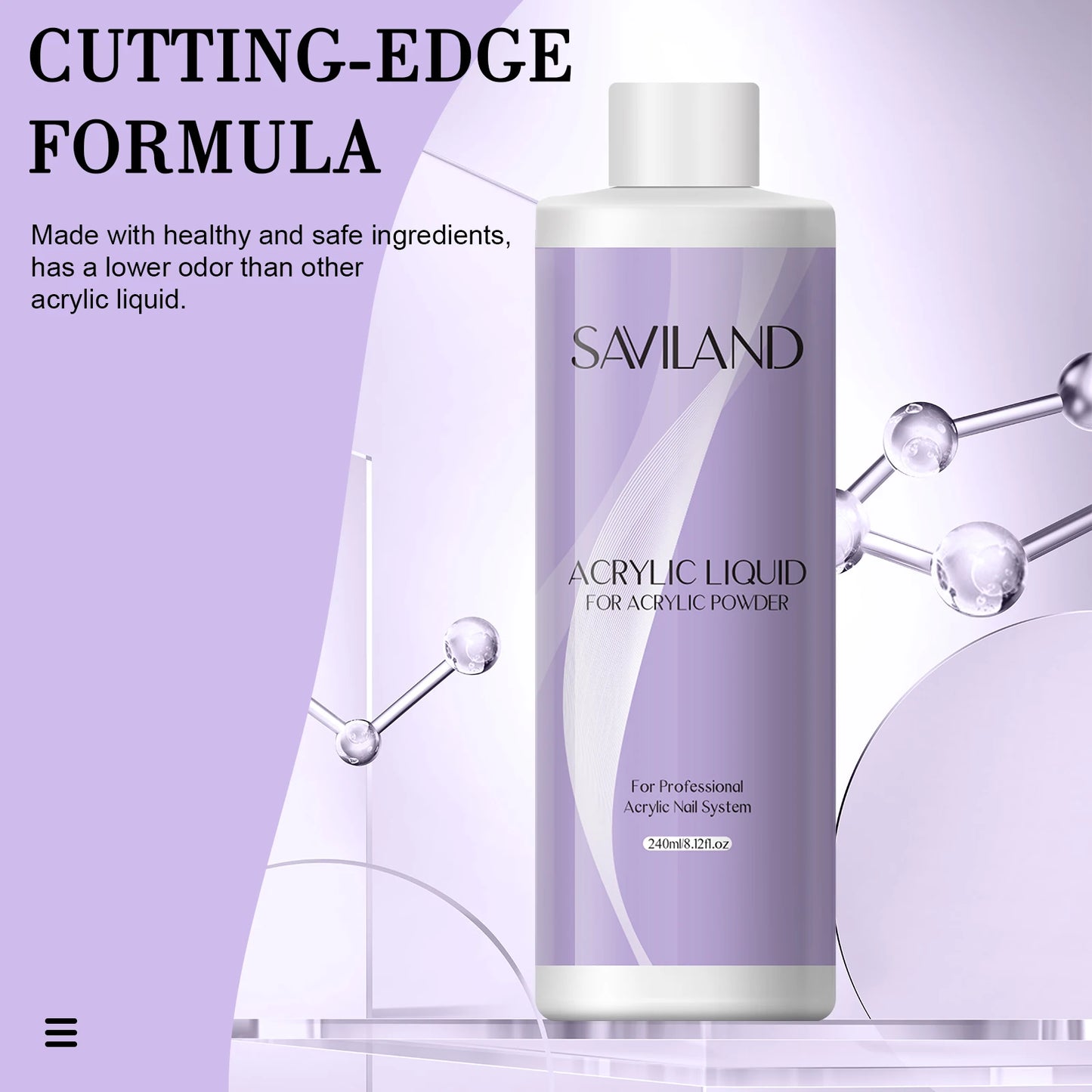 Saviland Acrylic Nail Liquid Monomer – 60ml–500ml | For Acrylic Nail Application