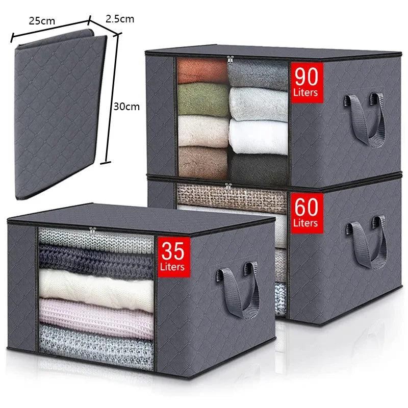 Large Capacity Clothes Storage Bag Foldable Closet Organizer
