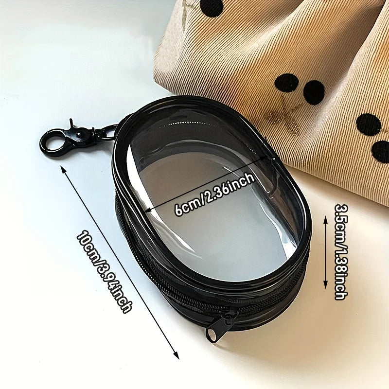 WRDEW Portable Mini Clear Zipper Storage Bag – Silicone Organizer with Keychain Loop - Roomsium