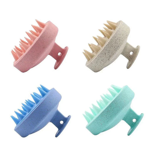 Silicone Scalp Shampoo Brush – Wheat Straw Hair Washing & Scalp Massage Comb (7×8cm) - Roomsium