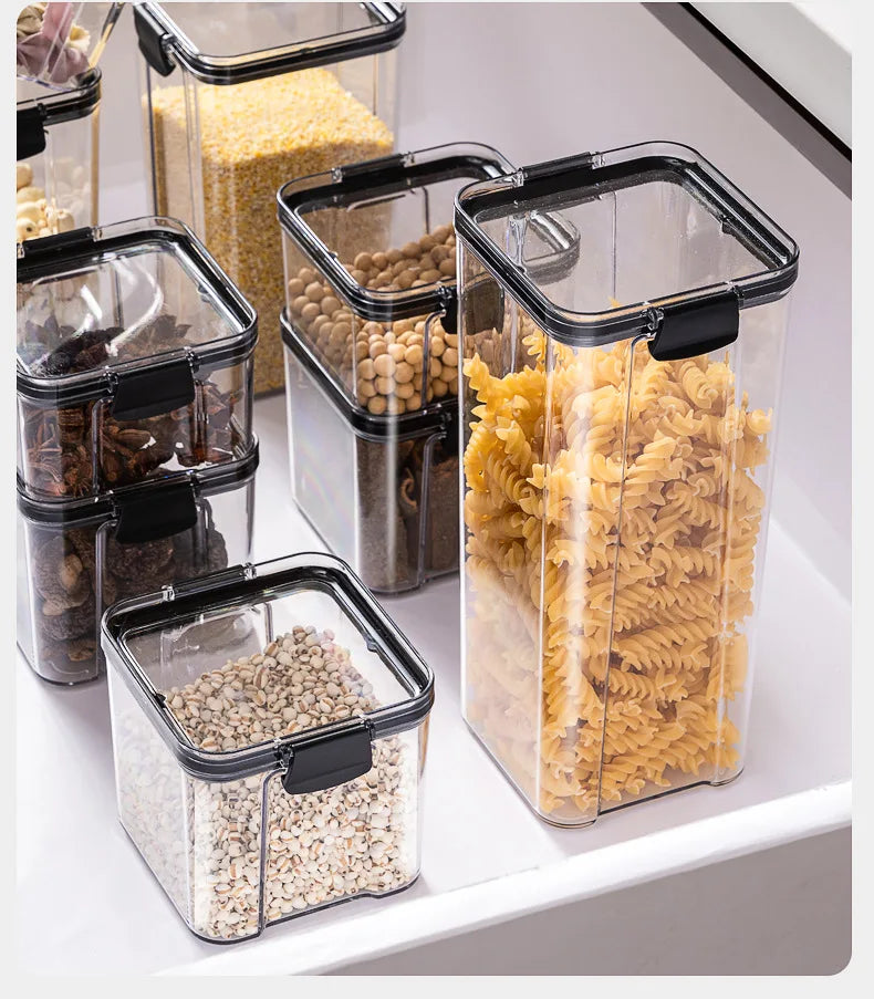Sealed Kitchen Grain Storage Jars – Moisture-Proof Transparent Food Containers (460–1800ml)
