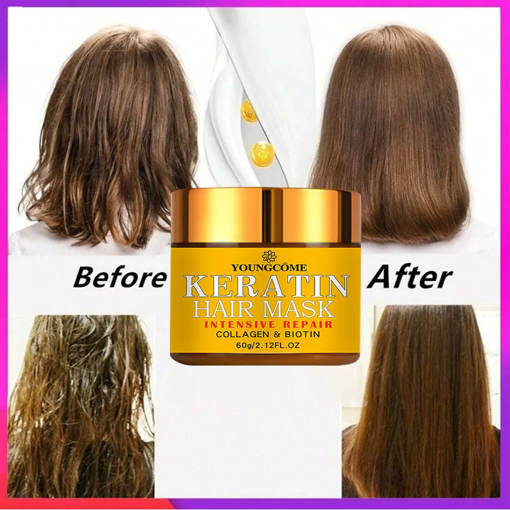 Keratin Hair Repair Mask with Biotin & Collagen – Deep Treatment