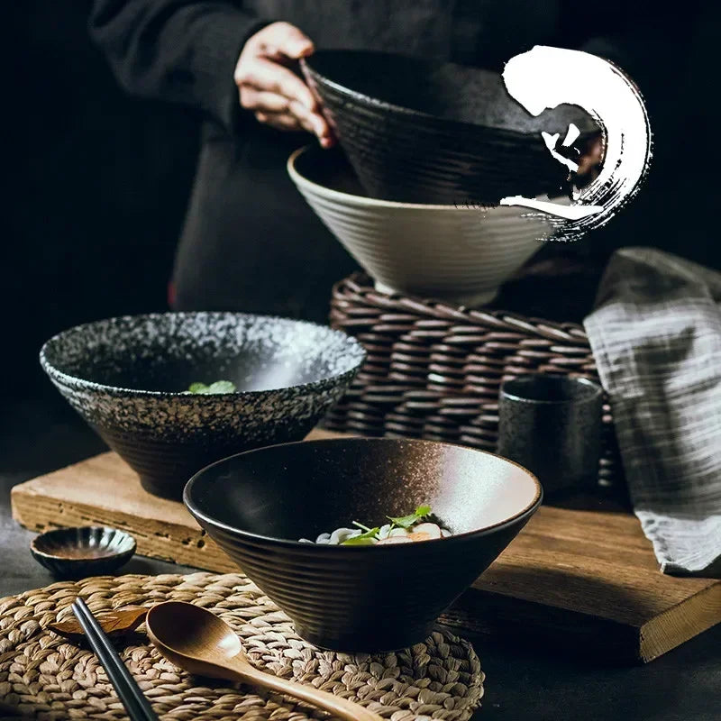 Japanese-Style Ceramic Ramen Bowl – Large Porcelain Soup, Rice & Noodle Bowl