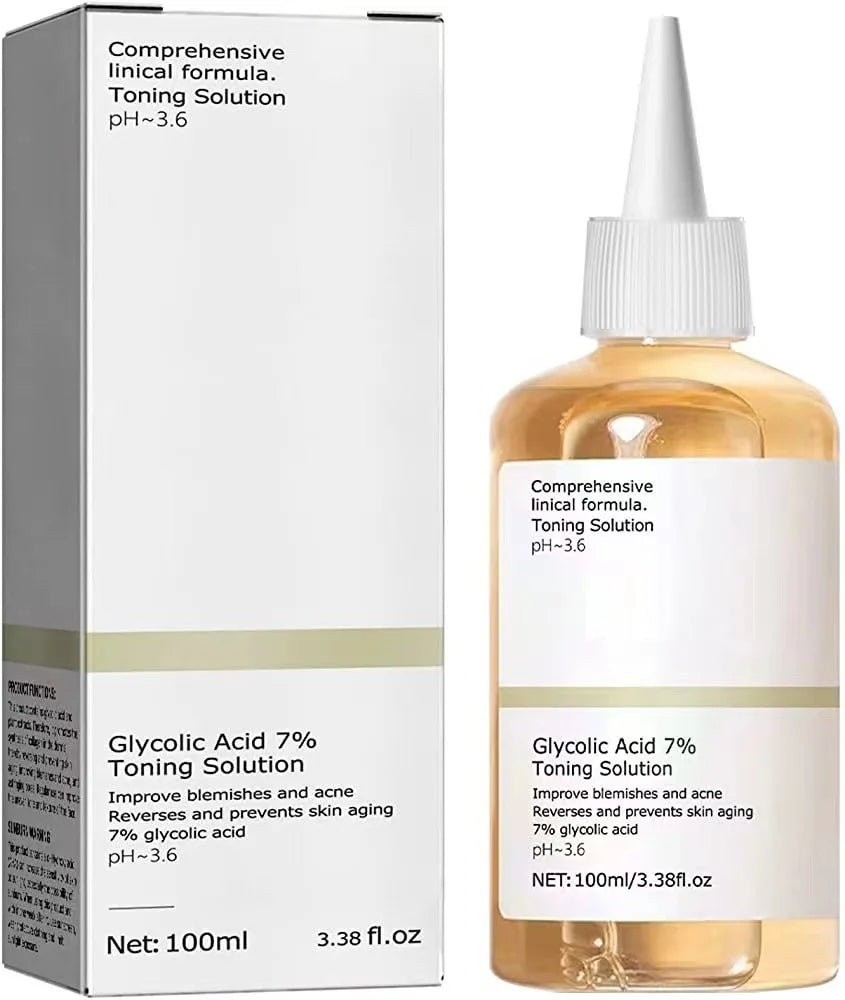 100ml Glycolic Acid 7% Toning Solution To Remove Acne and Moisturize Skin Rejuvenating Lotion - Roomsium