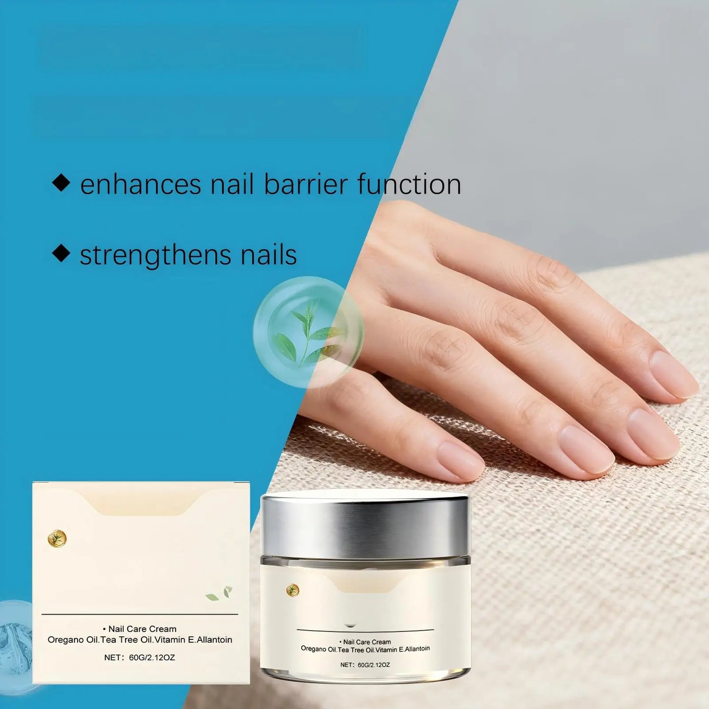 Tea Tree Nail Repair Cream – Vitamin E Nail Strengthener & Cuticle Care 60g
