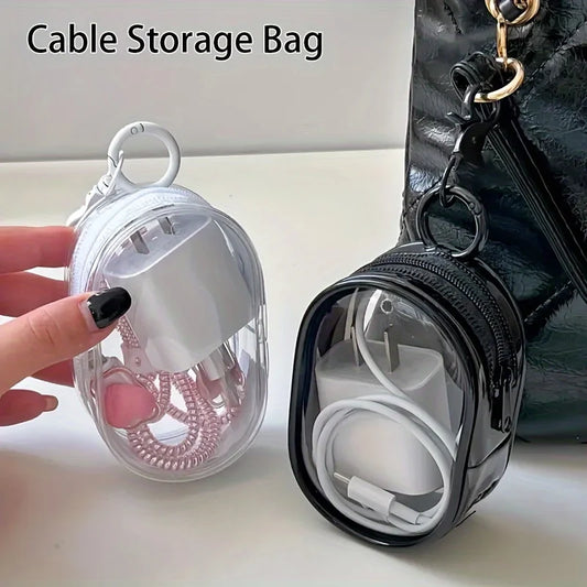 WRDEW Portable Mini Clear Zipper Storage Bag – Silicone Organizer with Keychain Loop - Roomsium