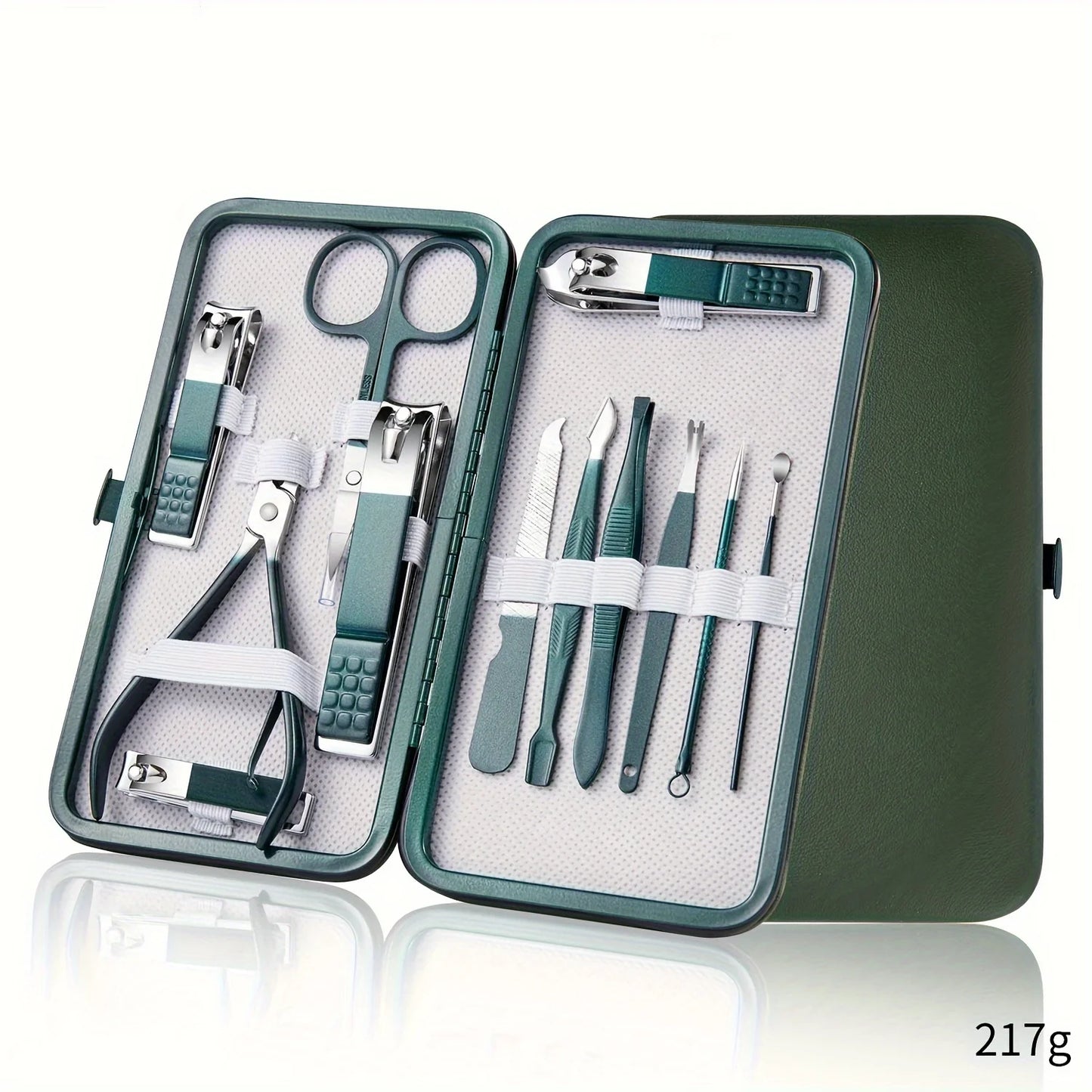 Professional Stainless Steel Manicure & Pedicure Kit – 7/10/12/18 Piece Nail Care Set with Travel Case - Roomsium