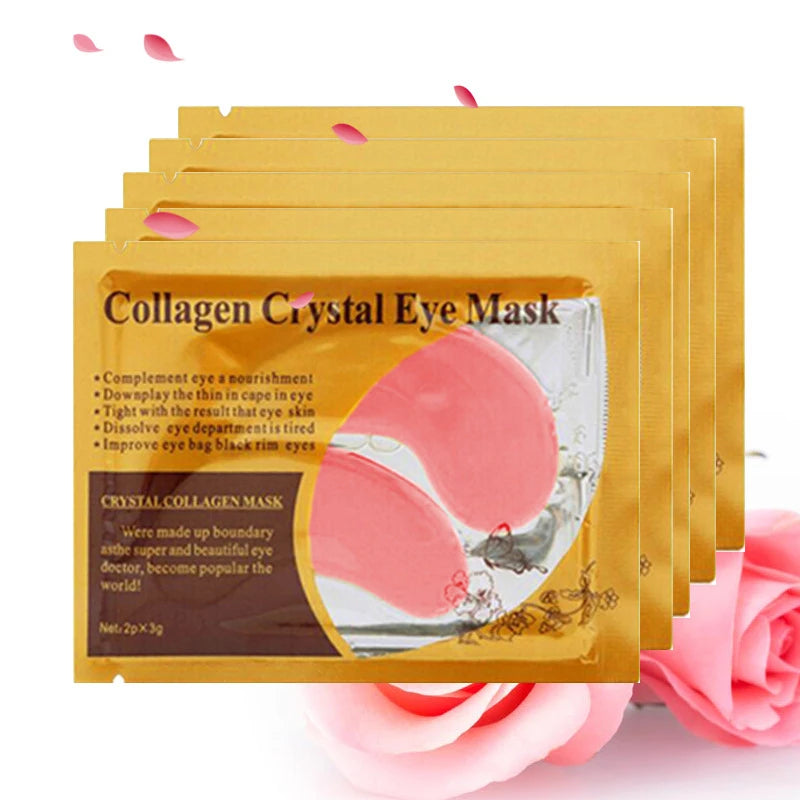 20Pcs (10 Pairs) Gold Collagen Crystal Eye Masks – Firming, Hydrating & Anti-Puffiness Eye Patches - Roomsium