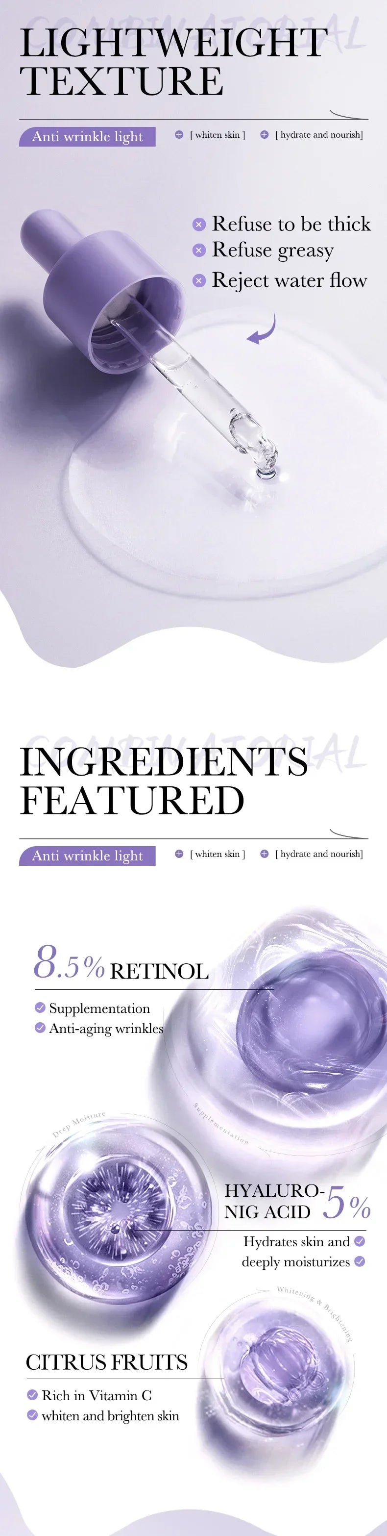 Vitamin C, Retinol & Hyaluronic Acid Serum Set – 3-Piece Facial Essence Kit - Roomsium