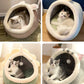 Deep Sleep Cat Bed – Foldable Cartoon Pet Cave Bed with Removable Cushion