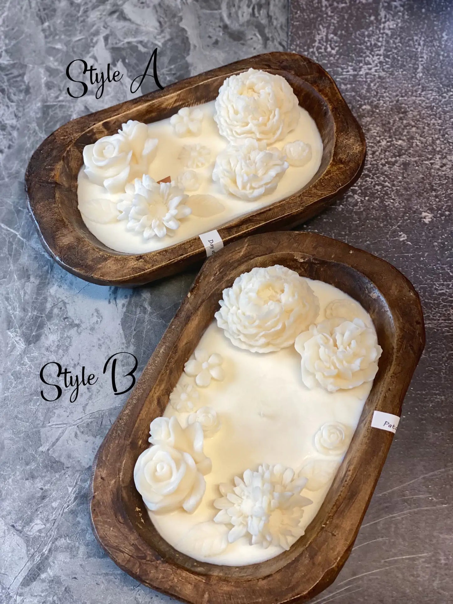 Botanical Wooden Bowl Candle – Handcrafted Soy Wax Decor - Roomsium