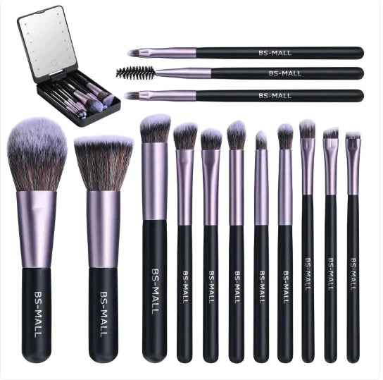 Makeup Brushes with Luminous Mirror - Roomsium