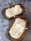 Botanical Wooden Bowl Candle – Handcrafted Soy Wax Decor - Roomsium