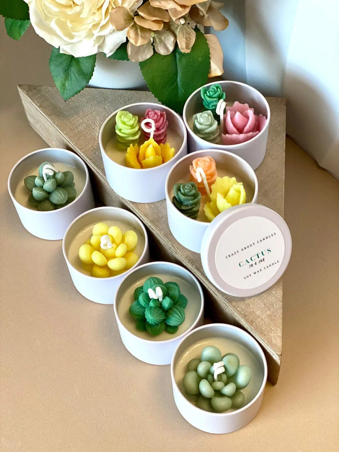 Handmade Cactus-in-a-Jar Soy Candle – Scented Gift Tin for Home & Favors - Roomsium