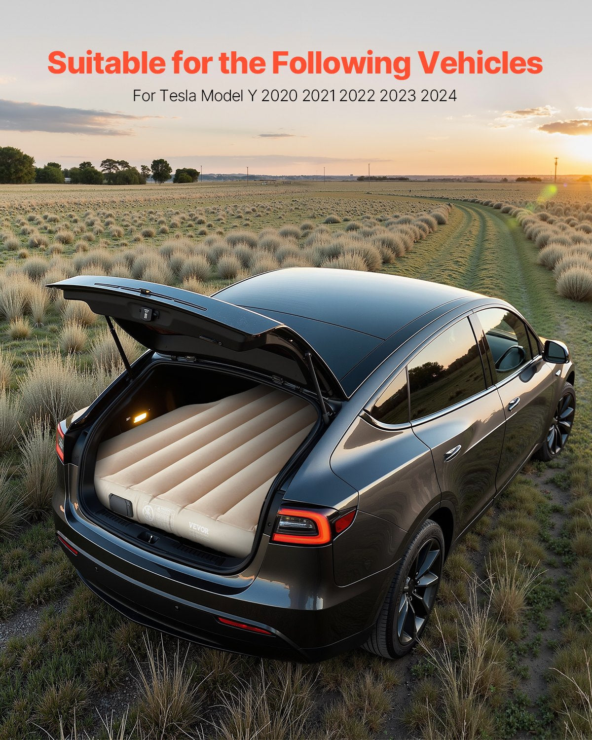 Tesla Model Y Inflatable Air Mattress with Built-In Pump - Roomsium