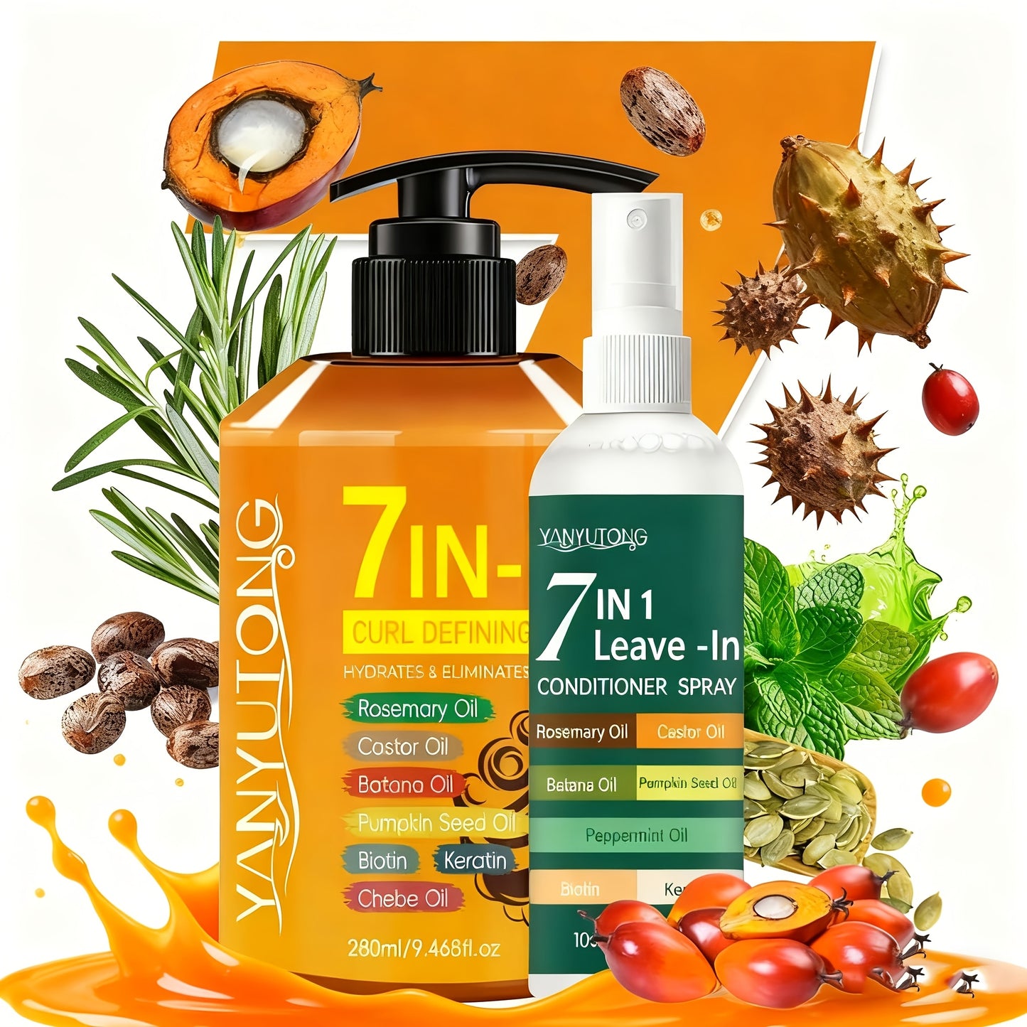 YANYUTONG Hair Care Set – Styling Cream & Leave-In Hair Spray with Plant Oils