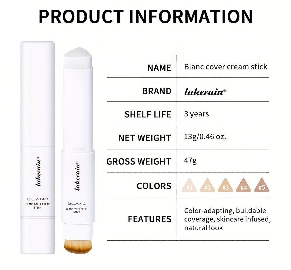 Color-Adapting Foundation Stick – Matte Coverage with Dual Brush