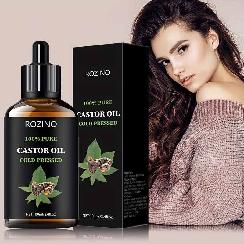 ROZINO Pure Black Castor Oil – Multi-Use Body & Hair Oil