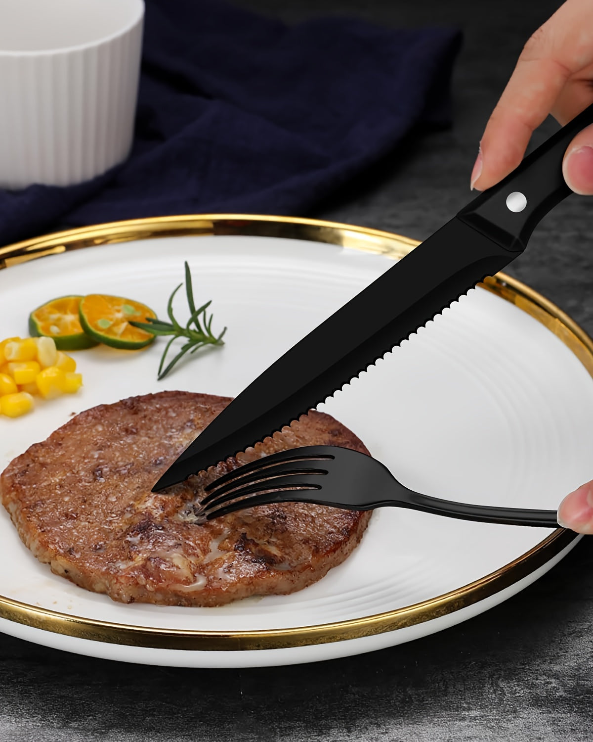 24/48-Piece Stainless Steel Silverware Set with Steak Knives – Mirror-Polished Tableware