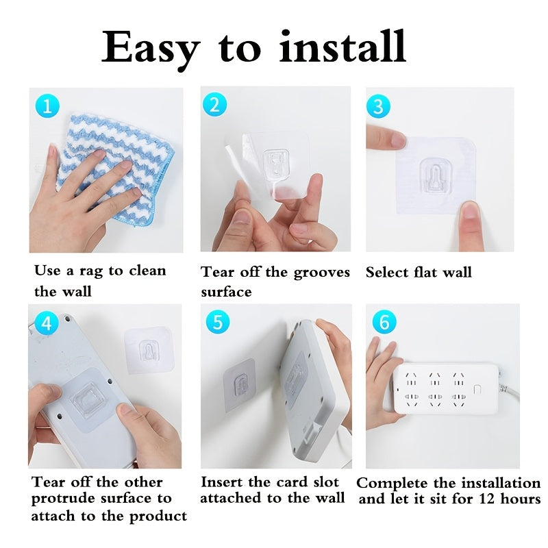 10-Pack Adhesive Wall Hooks – No-Drill Waterproof Utility Hooks for Kitchen & Bathroom