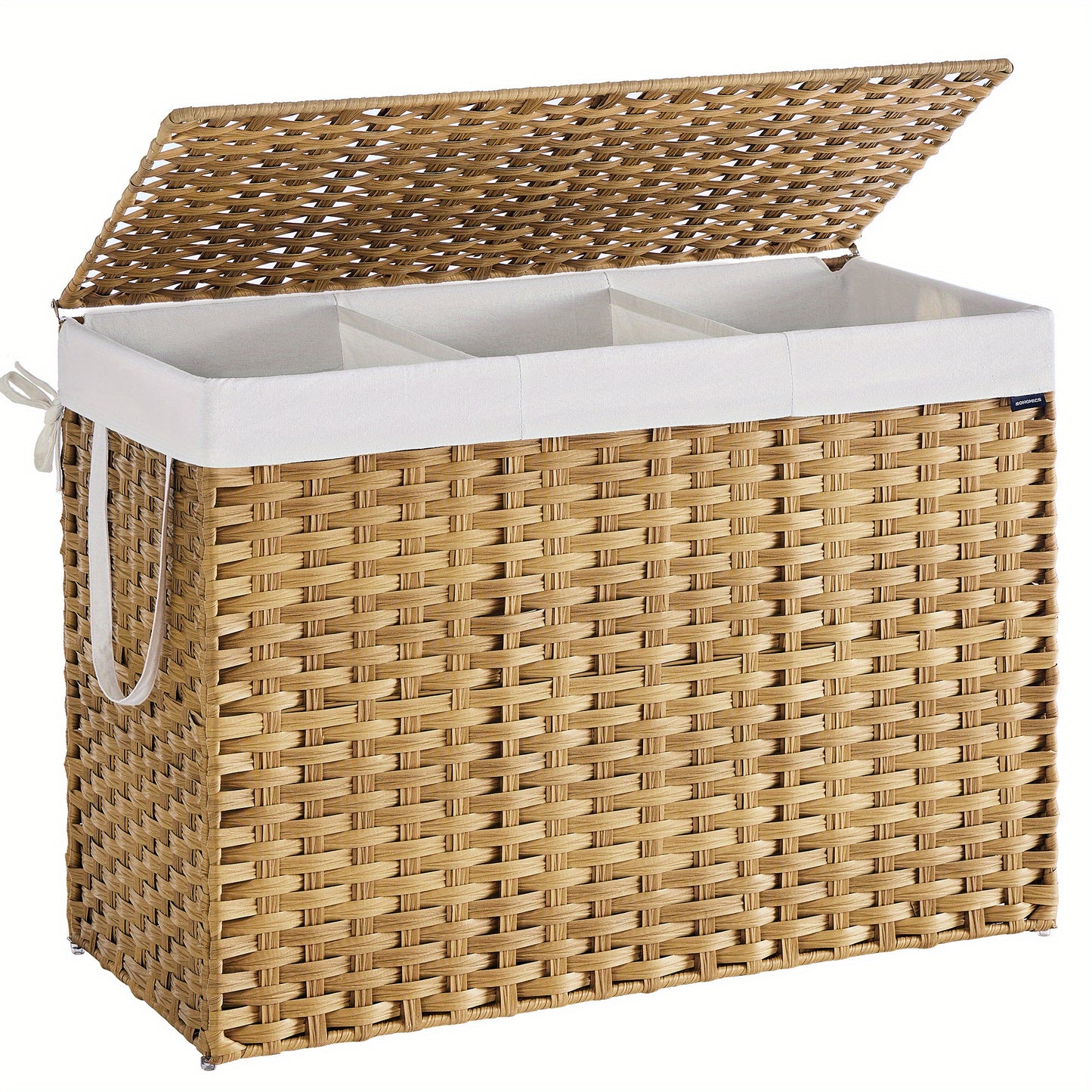 Foldable Laundry Hamper with Lid – 52.8 Gallon (200 L) Synthetic Rattan Clothes Basket