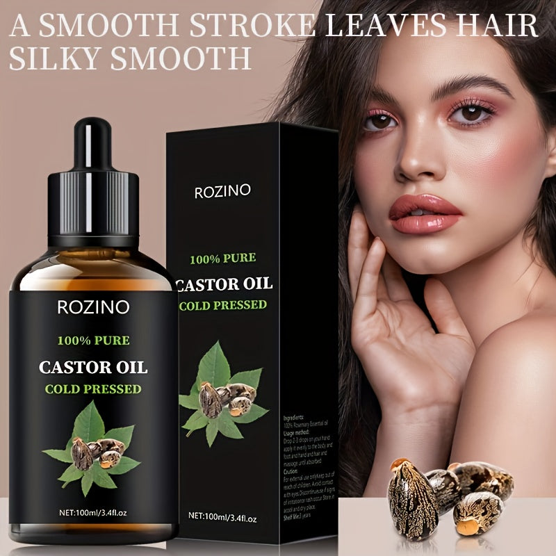 ROZINO Pure Black Castor Oil – Multi-Use Body & Hair Oil