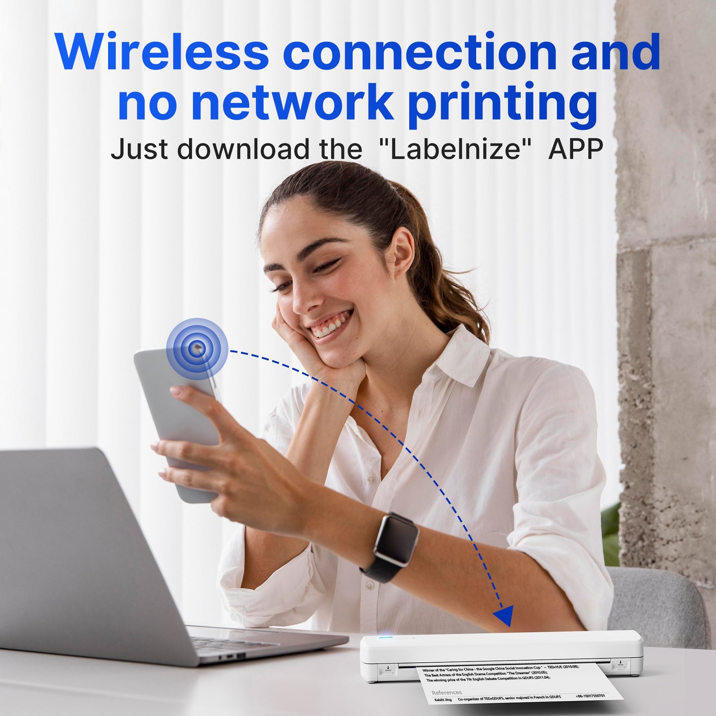 Mini Portable Wireless Thermal Printer | Inkless Bluetooth Travel Printer