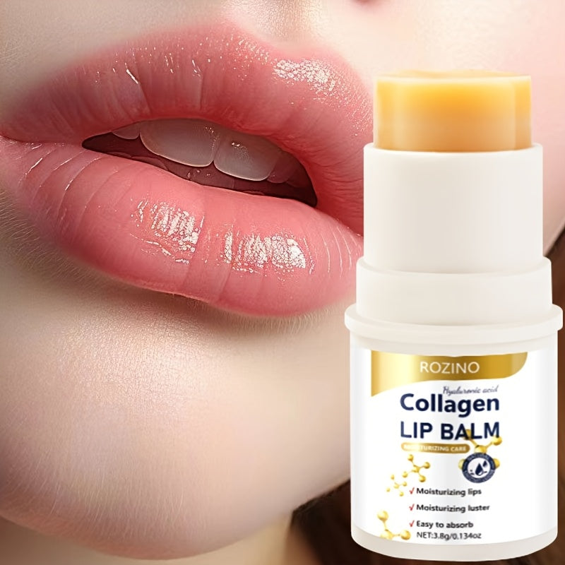 ROZINO Collagen & Hyaluronic Acid Lip Balm – Moisturizing Lip Care Stick (3.8g)