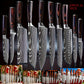 Damascus Pattern Knife Set – 7 or 10-Piece Stainless Steel Kitchen Knife Collection
