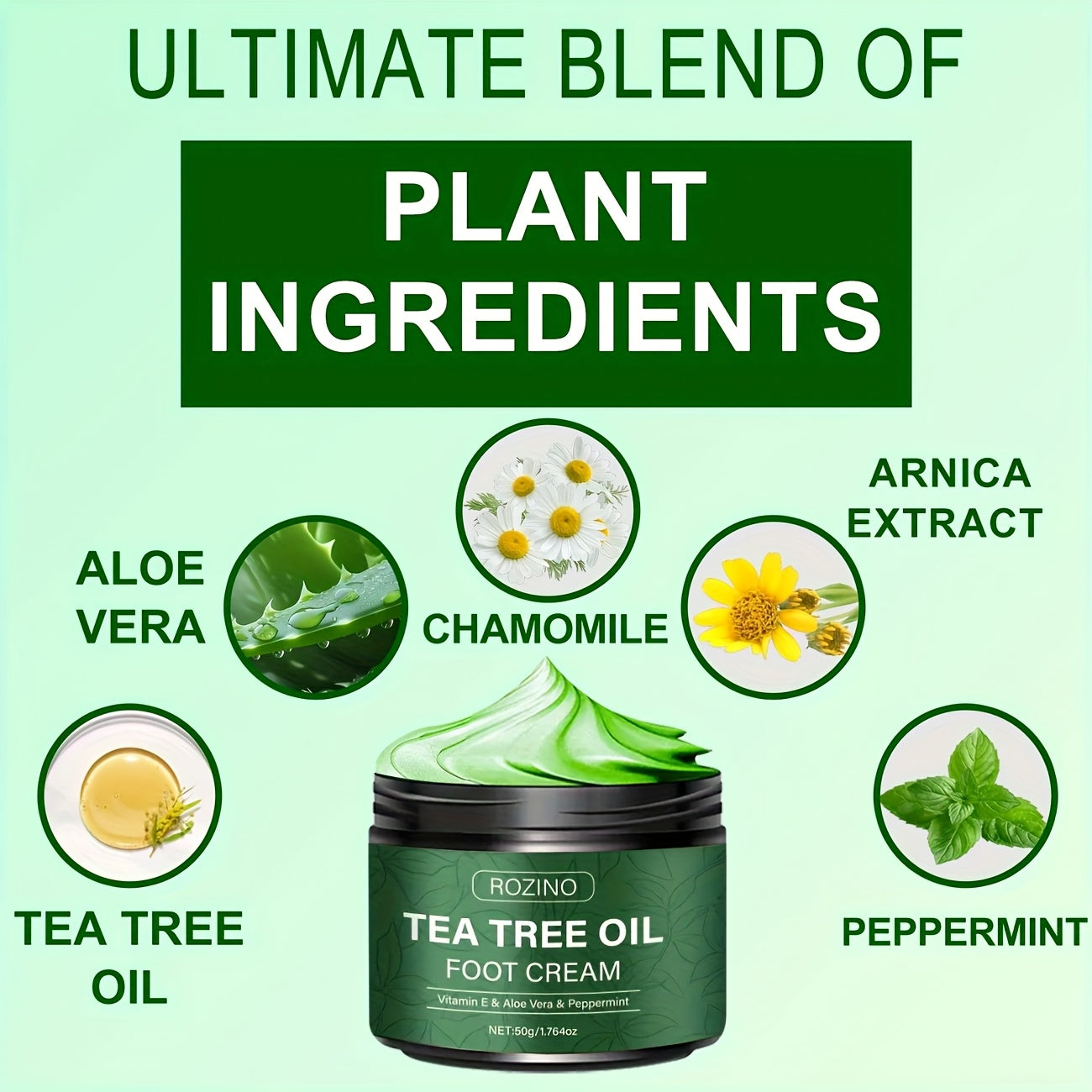 ROZINO Tea Tree & Aloe Vera Foot Cream 2-Pack