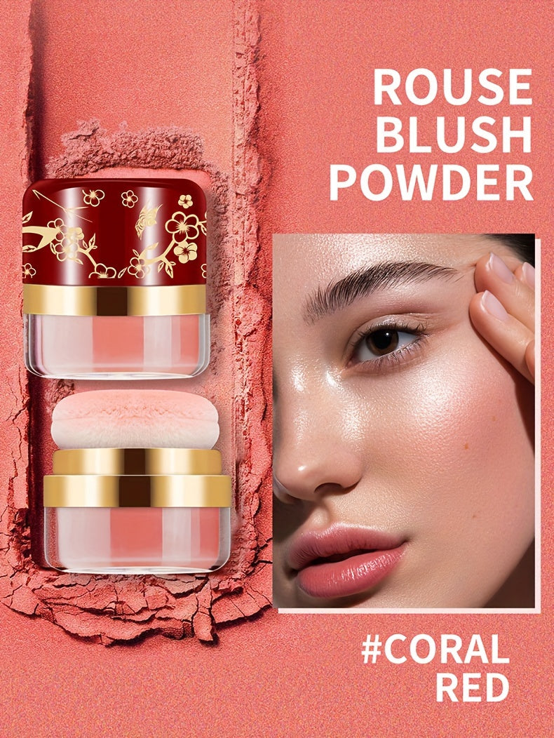 ROUSE 3 Color Blush Palette – Natural Coral & Pink Face Powder