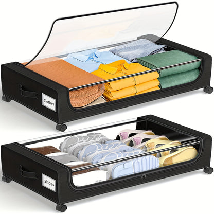 2-Pack Under Bed Storage with Wheels – 60L Each