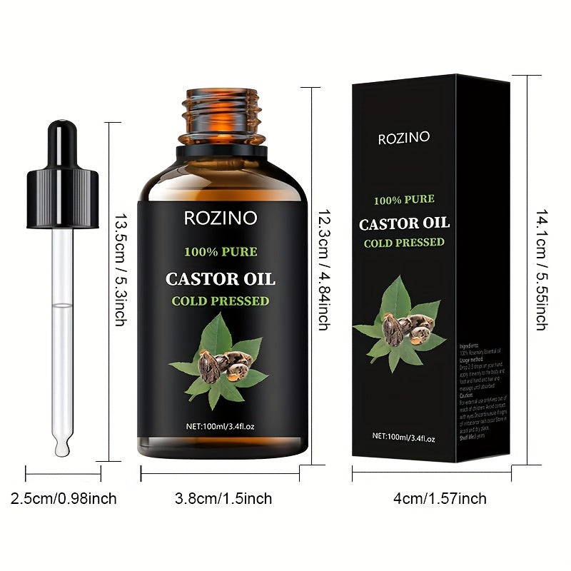 ROZINO Pure Black Castor Oil – Multi-Use Body & Hair Oil