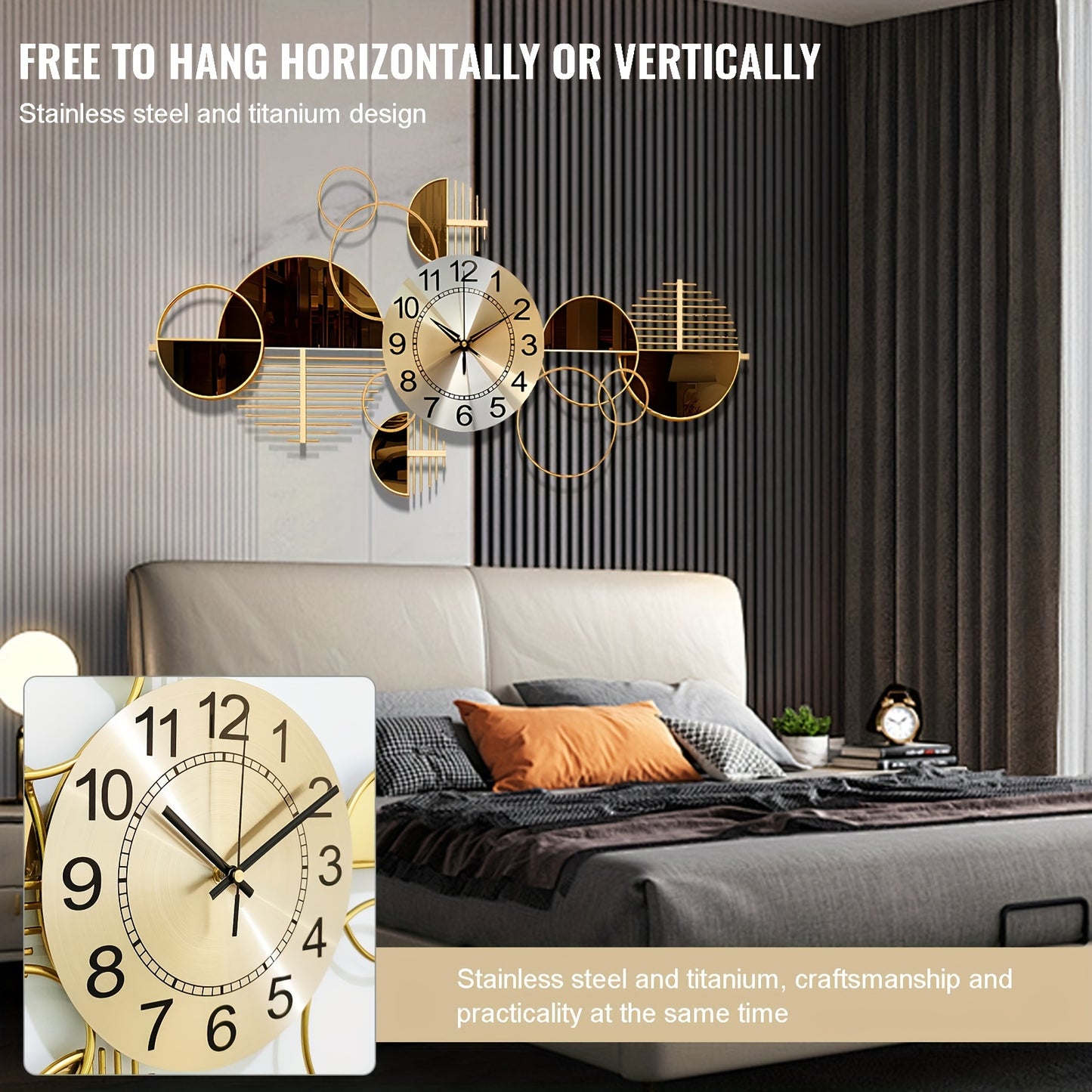 3D Metal Wall Art Clock – Modern Decorative Silent Wall Clock